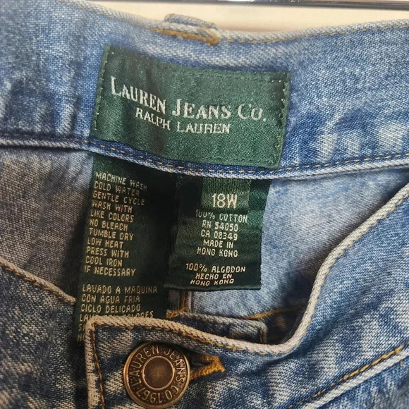 Lauren Ralph Lauren Medium Wash Womens Plus Size Cropped Jeans Size 18W - Picture 4 of 6